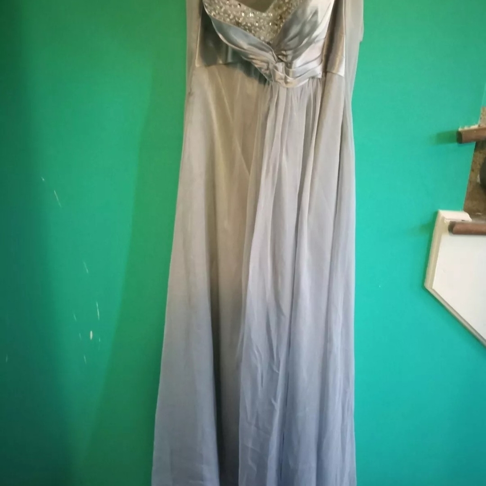 FairOnly Silver With ZZ Formal Prom Bridal Wedding A-Line Dress (SZ LRG)